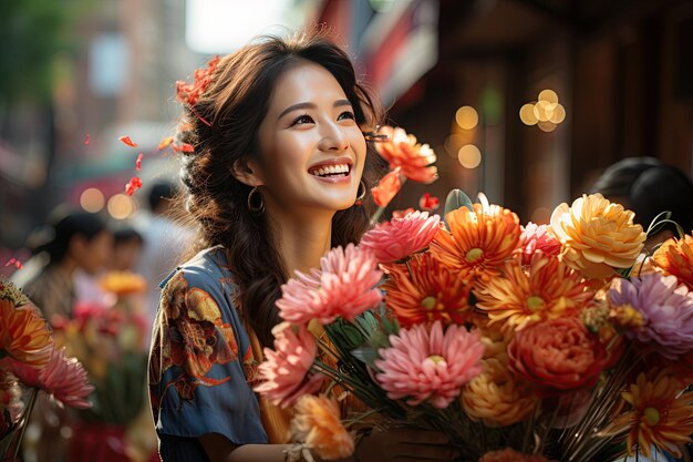 Fêtes de rue chinoises Rues animées remplies de décorations colorées et de défilés animésGénérés avec l'IA