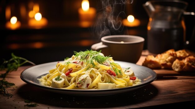 Fettuccine Alfredo ou fettuccine al burro est un plat de pâtes italien