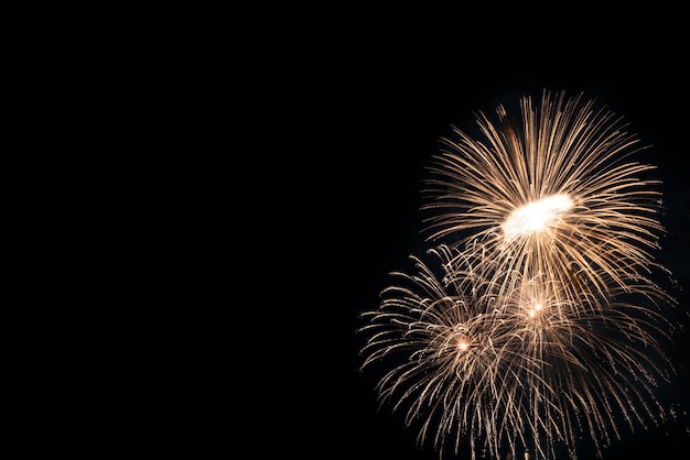 Feu d&#39;artifice coloré pour célébrer sur fond noir