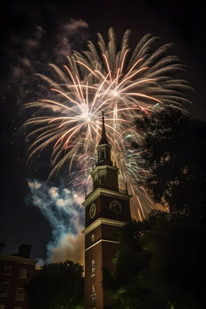 Feu d'artifice de la fête de l'indépendance américaine le 4 juillet