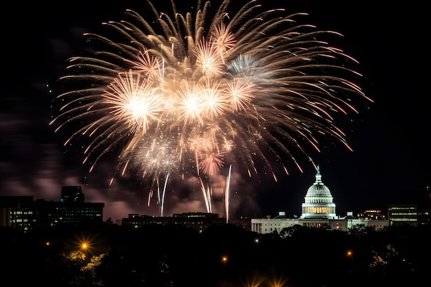 Feu d'artifice de la fête de l'indépendance américaine le 4 juillet