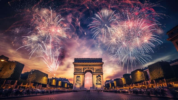 feu d'artifice sur la porte de brandebourg