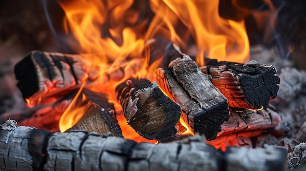 Un feu de bois captivant qui brûle brillamment