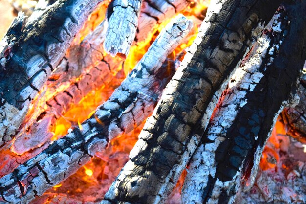 Photo un feu brûle dans un feu de camp.