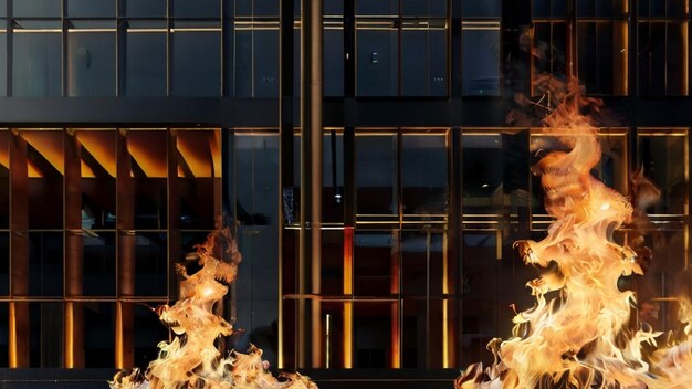 Le feu brûle des flammes de luxe en arrière-plan