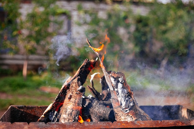 feu dans la cheminée