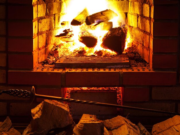 Feu dans la cheminée