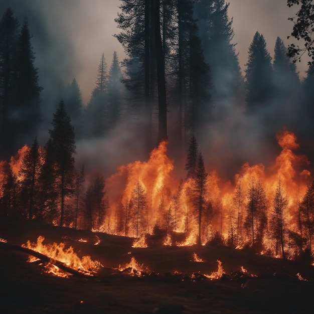 Le feu dans la forêt tropicale