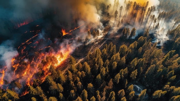 Un feu dans la forêt