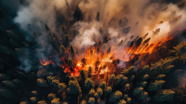 Un feu dans la forêt