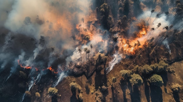 Un feu dans la forêt