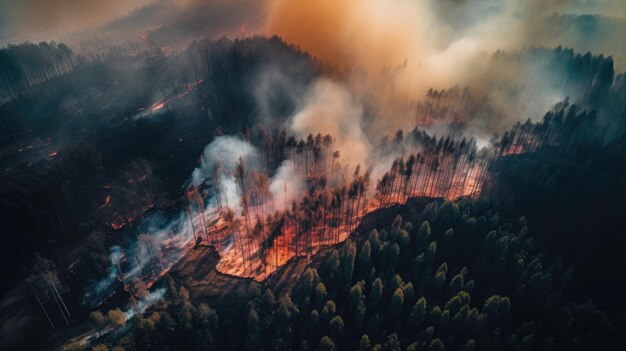 Un feu dans la forêt