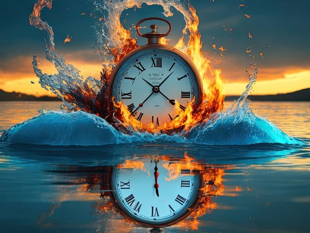 feu sur horloge