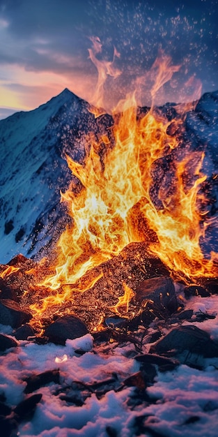 feu de joie sur un feu de camp