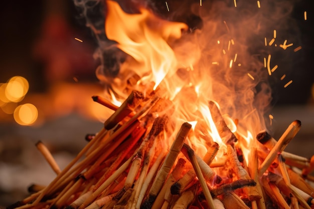Un feu de joie les flammes vibrantes représentent la chaleur et la prospérité de Lohri