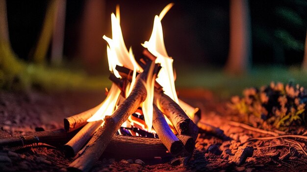 feu de joie photo dans un camp libre