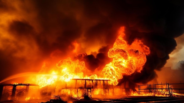 un feu qui brûle dans l'air