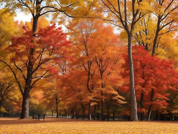 Feuillage d'automne coloré