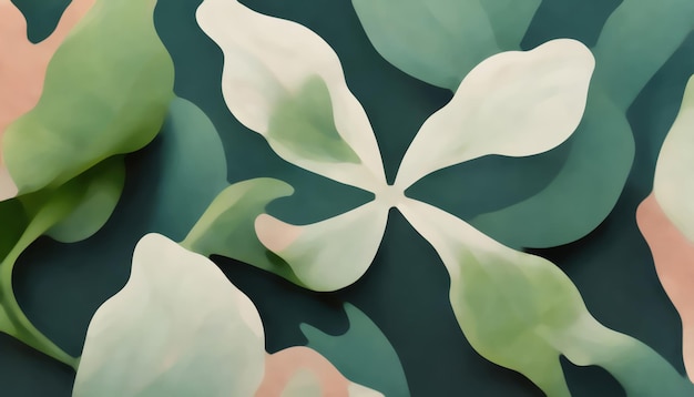 Feuillage motif abstrait feuilles vertes
