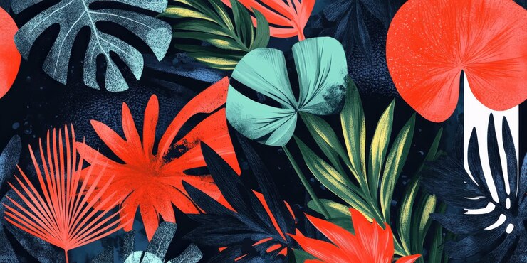 Photo le feuillage tropical vibrant dans une composition botanique colorée