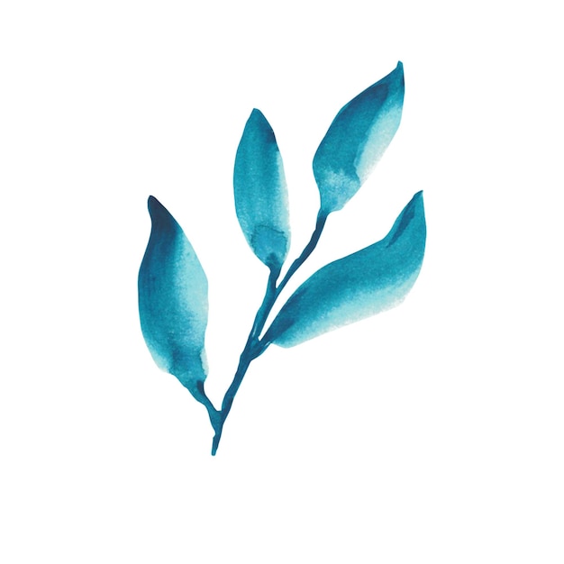 Feuille d'aquarelle abstraite dans les couleurs bleues