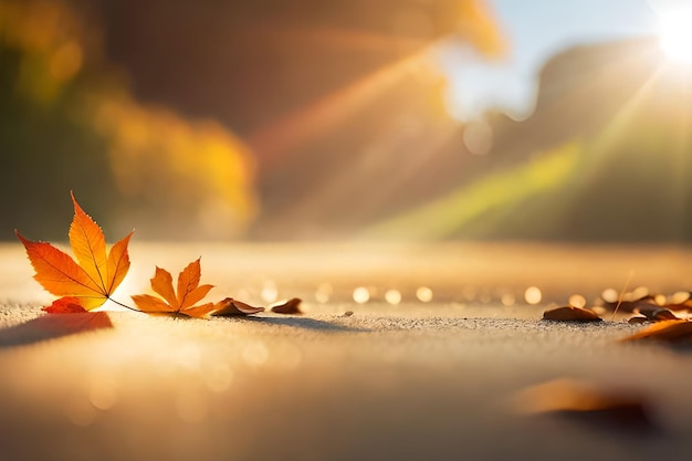 Une feuille au sol est allongée sur le sol