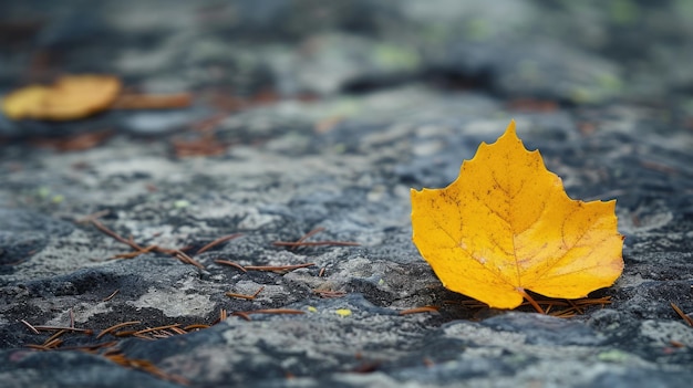 Feuille d'automne jaune unique IA générative