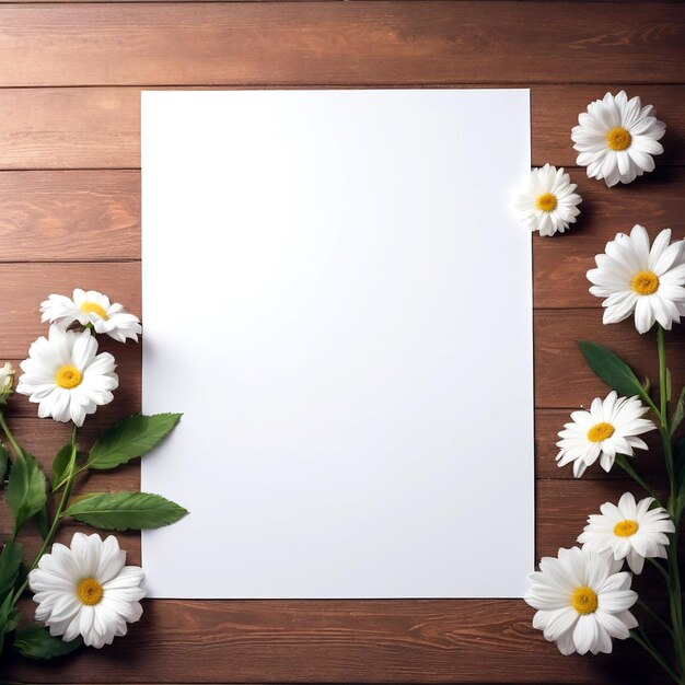 Une feuille blanche de papier est posée horizontalement sur la table.