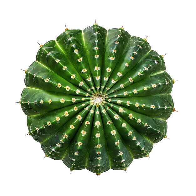 Feuille de cactus en baril isolée avec une forme de feuille ronde et une couleur vert foncé sur un fond propre Clipart