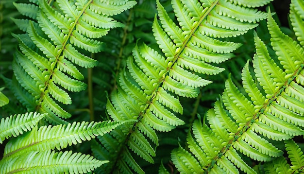 Feuille de fougère verte en fond naturel