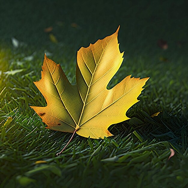 Une feuille avec des gouttes d'eau dessus au soleil