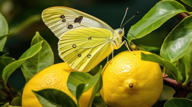 Feuille jaune citron naturel