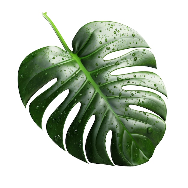 Feuille de Monstera fond isolé transparent AI