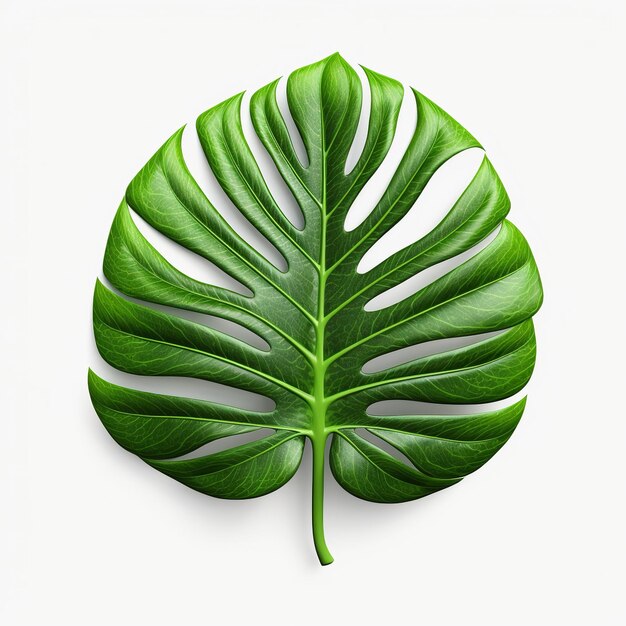 Feuille de Monstera isolée sur fond blanc