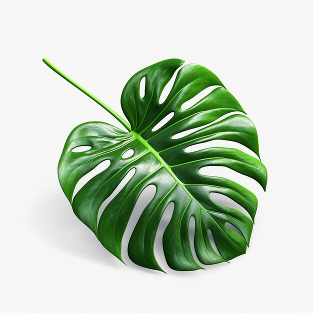 Feuille de Monstera isolée sur fond blanc