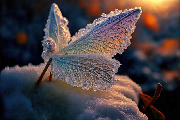 Une feuille avec le mot givre dessus