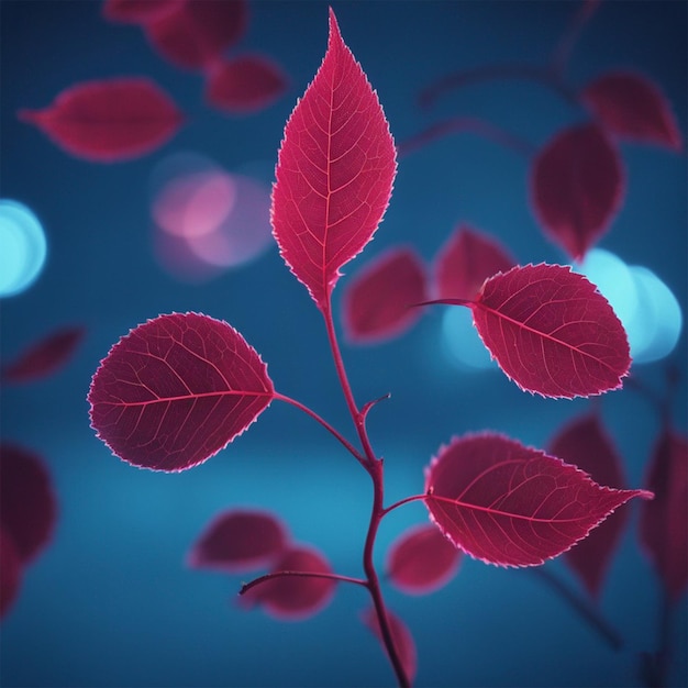 Une feuille de néon avec un fond bleu est générée.