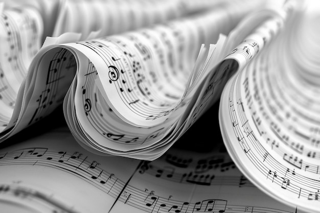 Feuille de notes de musique