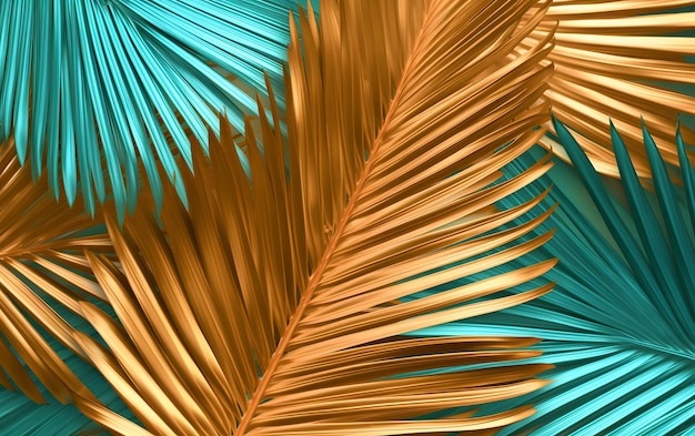 Une feuille de palmier colorée avec le mot palmier dessus.