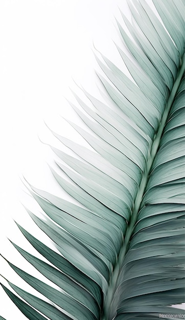Feuille de palmier sur une surface verte avec un fond élégant d'ombre pour la présentation