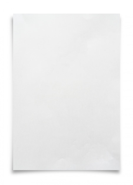 Feuille de papier blanc isolé sur fond blanc