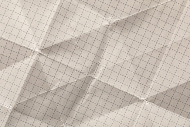Une feuille de papier à carreaux froissée Notebook Page Texture de fond