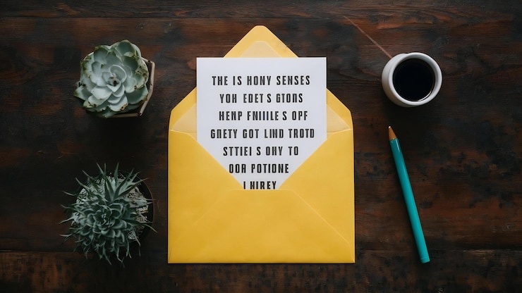 Photo une feuille de papier avec une enveloppe sur la table