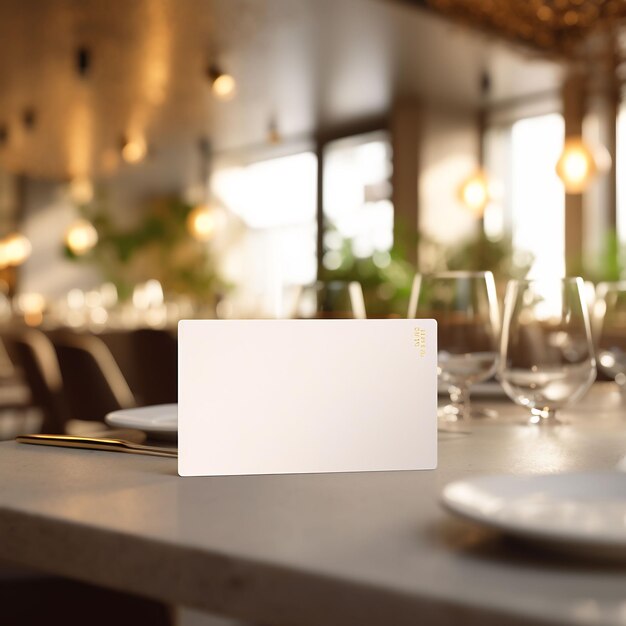 une feuille de papier vierge sur une surface en bois avec un tableau blanc dessus