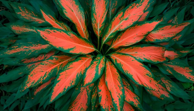 Feuille ou plante Cordyline feuilles fruticeuses corail apaisant coloré fond de nature tropicale vive