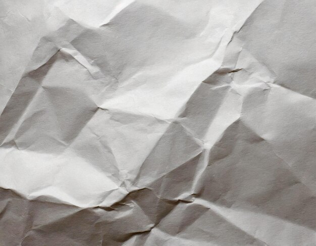 feuille plissée papier blanc vide froissé à la main pour fond écrasé