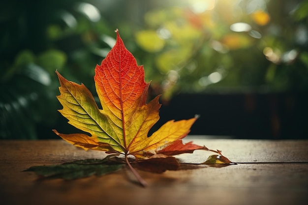 Feuille sur la table