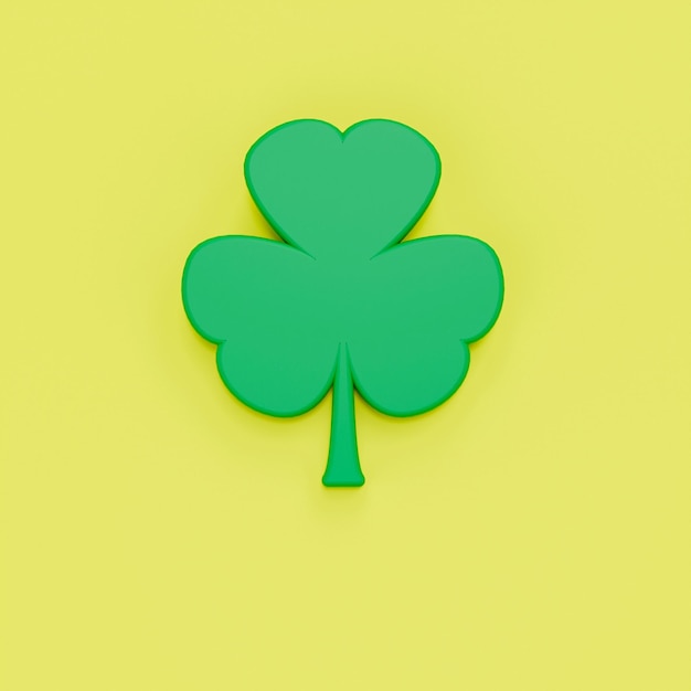 Feuille De Trèfle Pour La Célébration De La Saint Patrick Illustration De Rendu 3d