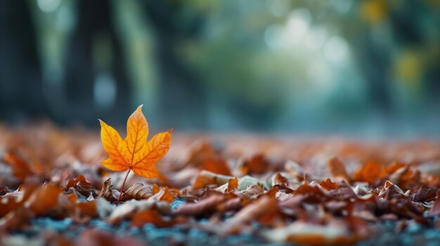 Feuille unique reposant sur le sol