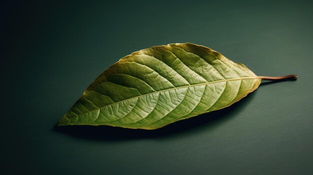 Une feuille verte avec le mot amour dessus